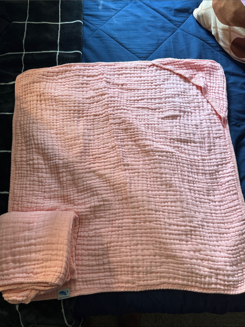 Soft Pink Muslin Baby Blanket by